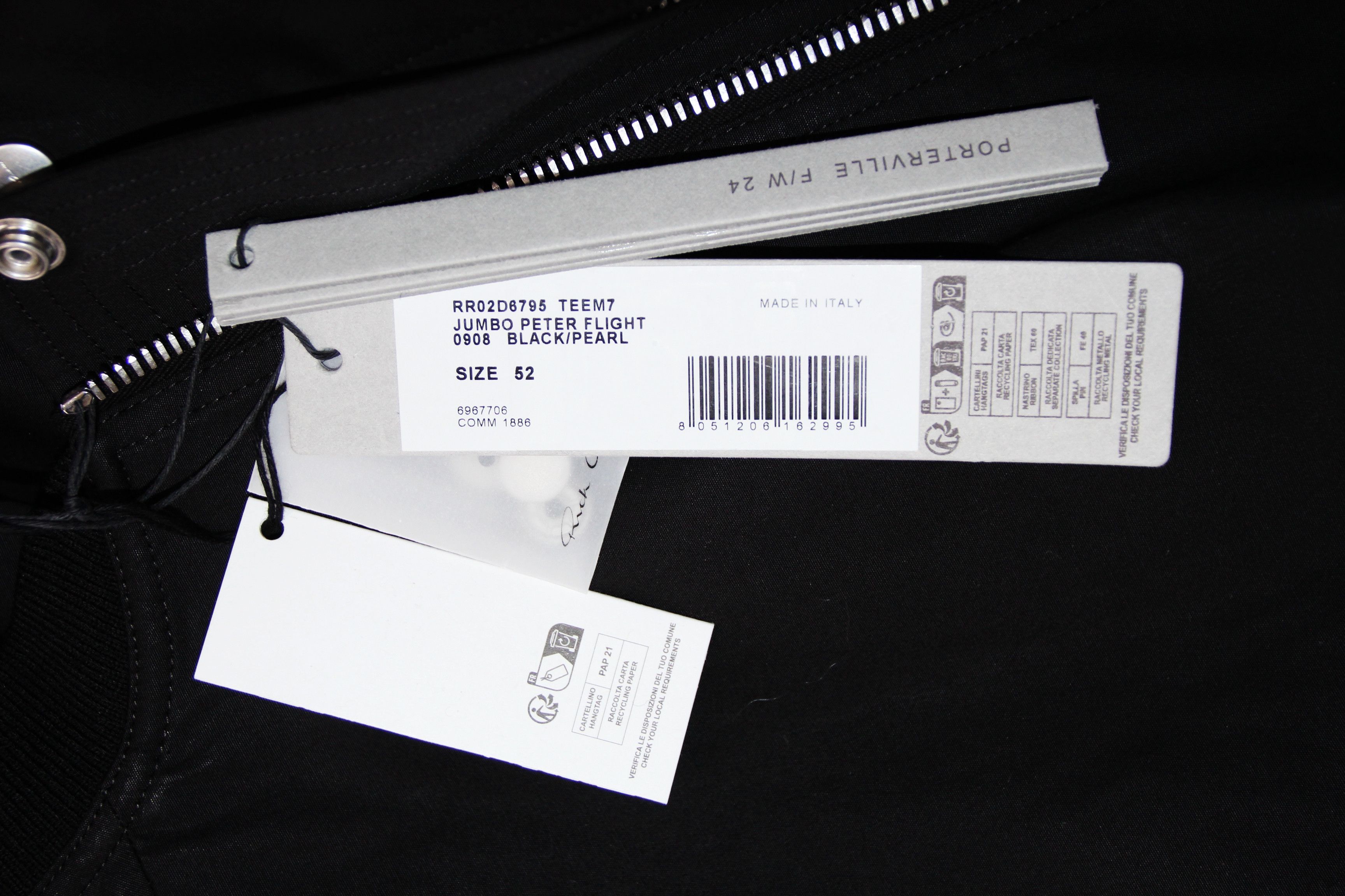 Rick Owens BNWT AW24 RICK OWENS "PORTERVILLE" JUMBO PETER FLIGHT 52 Size US L / EU 52-54 / 3 - 8 Thumbnail
