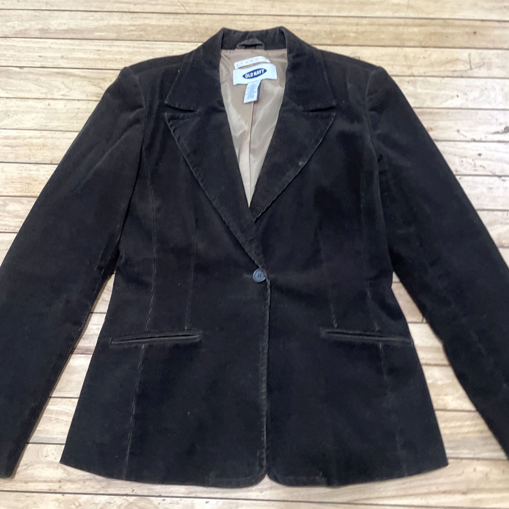 Old Navy VINTAGE Old Navy Corduroy Blazer Jacket Women S Brown Dark Line Holiday 2001 Size S / US 4 / IT 40 - 4 Thumbnail