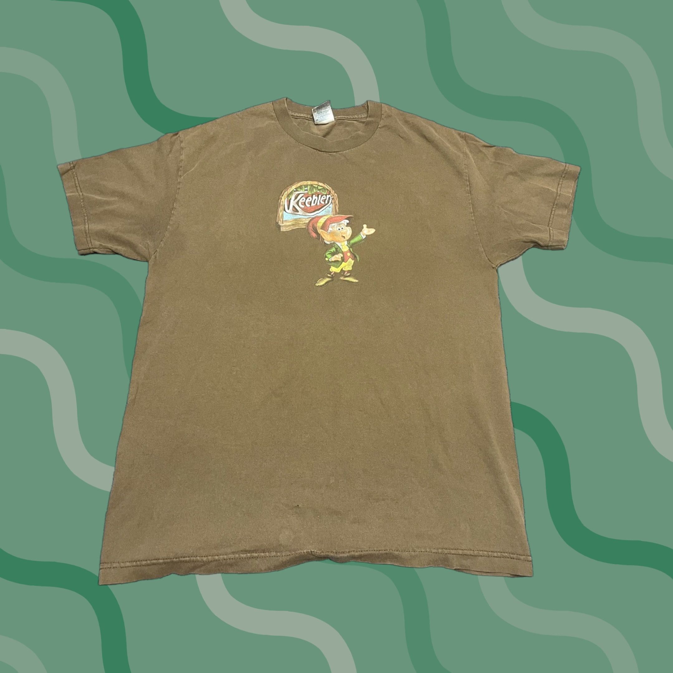 AAA VINTAGE Steve & Barrys Keebler Elf Cookies Brown Promo T Shirt L Mens Short Sleeve Crew Neck Size US L / EU 52-54 / 3 - 1 Thumbnail