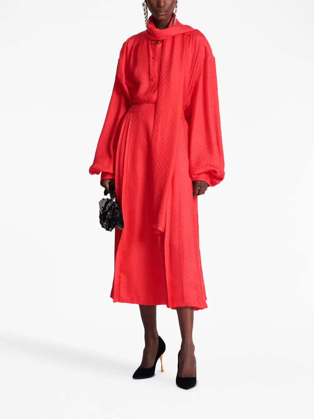 Balmain o1y0625 Midi Skirt in Red Size 34" / US 12 / IT 48 - 7 Thumbnail