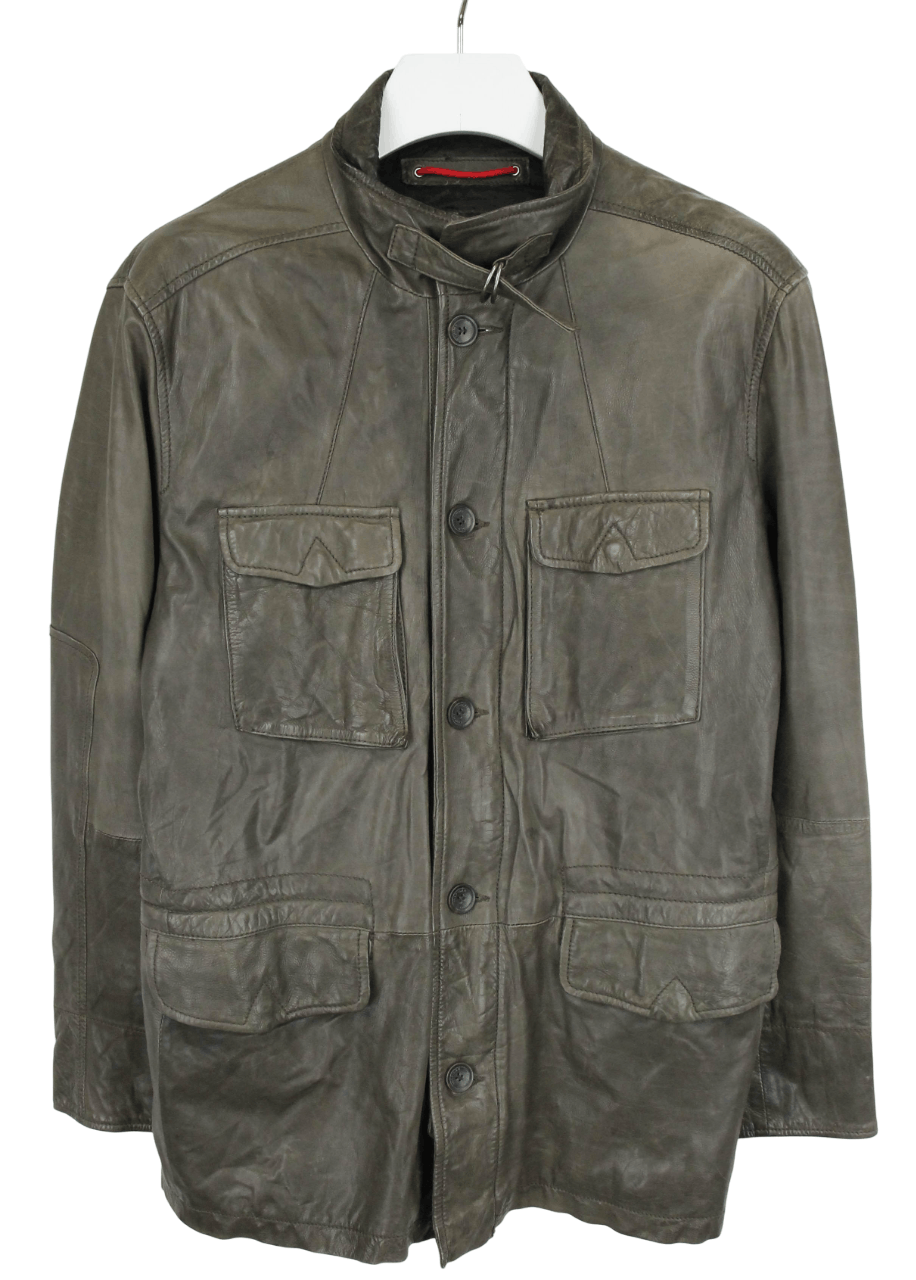 Tommy Hilfiger TOMMY HILFIGER Leather Jacket Men's XL Lined Zip Brown Size US XL / EU 56 / 4 - 1 Thumbnail