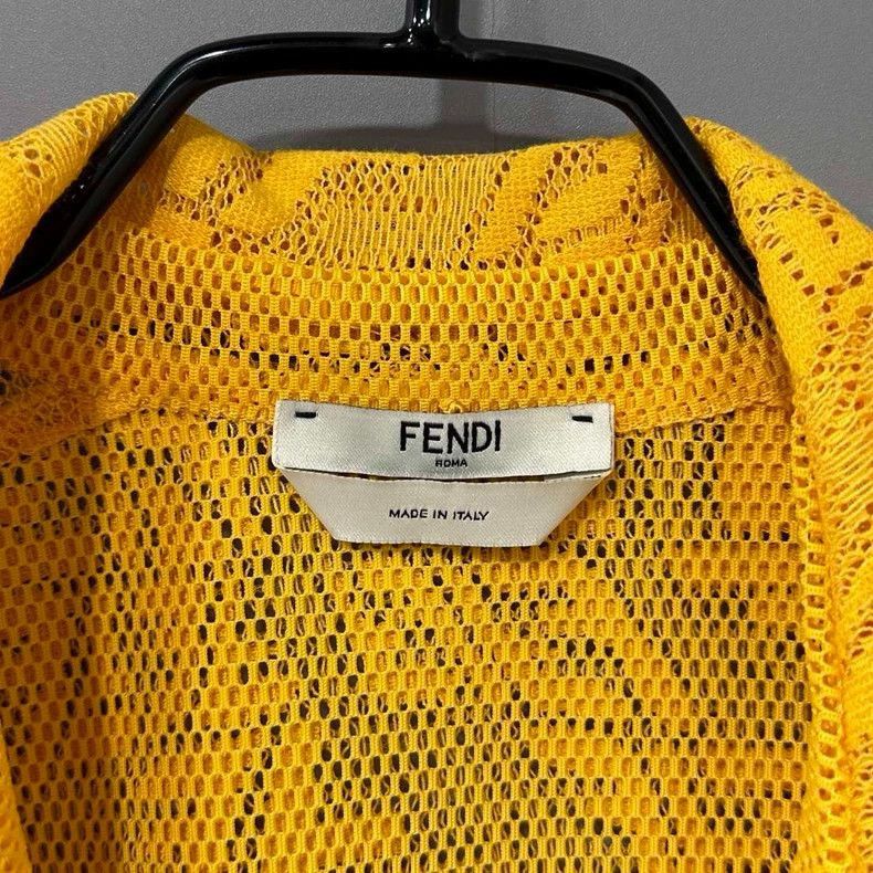 Fendi Fendi Yellow Printed Long Sleeve Cardigan Dress Size M / US 6-8 / IT 42-44 - 4 Thumbnail