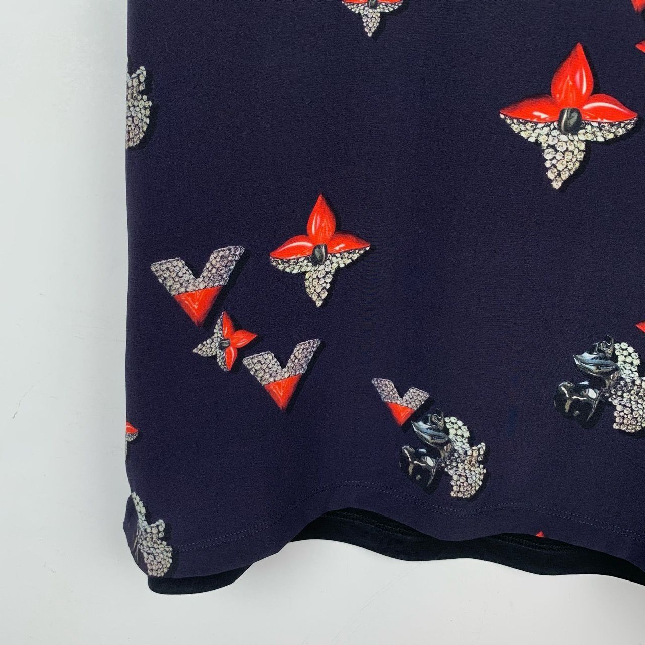 Louis Vuitton [Louis Vuitton] Monogram Print Round-Neck Blue Cotton Short- Size XL / US 12-14 / IT 48-50 - 5 Thumbnail