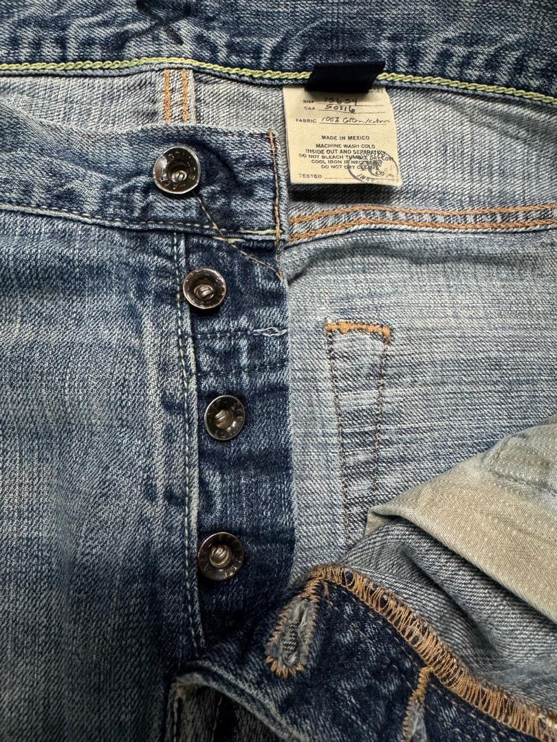 Levi's 💥INSANE💥CRAZY THRASHED ABRECROMBIE FLARED BELL BOTTOM JEANS Size US 35 - 12 Thumbnail