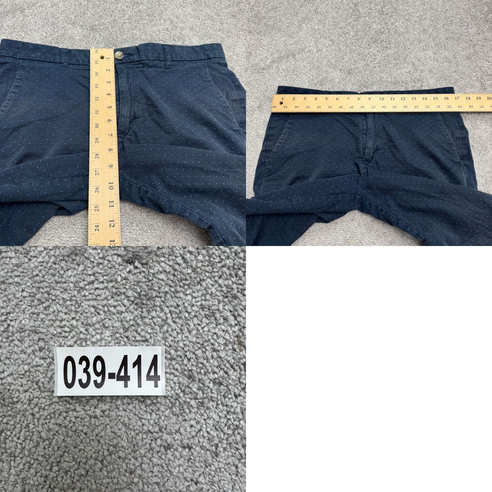 Ben Sherman Ben Sherman Polka Dot Chino Shorts Mens 34 Navy Blue Cotton Flat Front Casual Size US 34 / EU 50 - 9 Thumbnail
