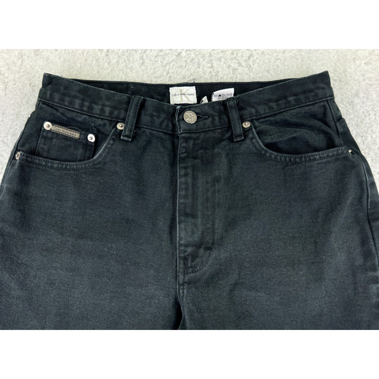 Talbots Calvin Klein Jeans Womens Regular Straight 6 Black Denim Cotton 26x31 Vintage Talbots Size 28" / US 6 / IT 42 - 4 Thumbnail