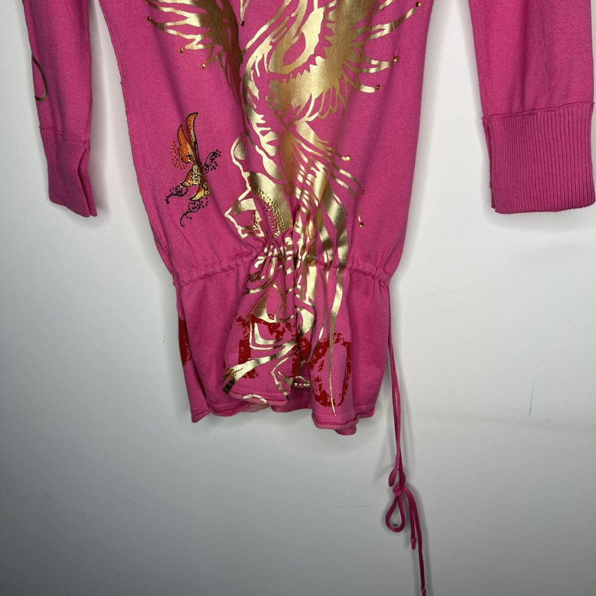 Christian Audigier × Ed Hardy × Vintage ED HARDY REFLECTIVE FULL PRINTED MINI DRESS Size M / US 6-8 / IT 42-44 - 9 Thumbnail