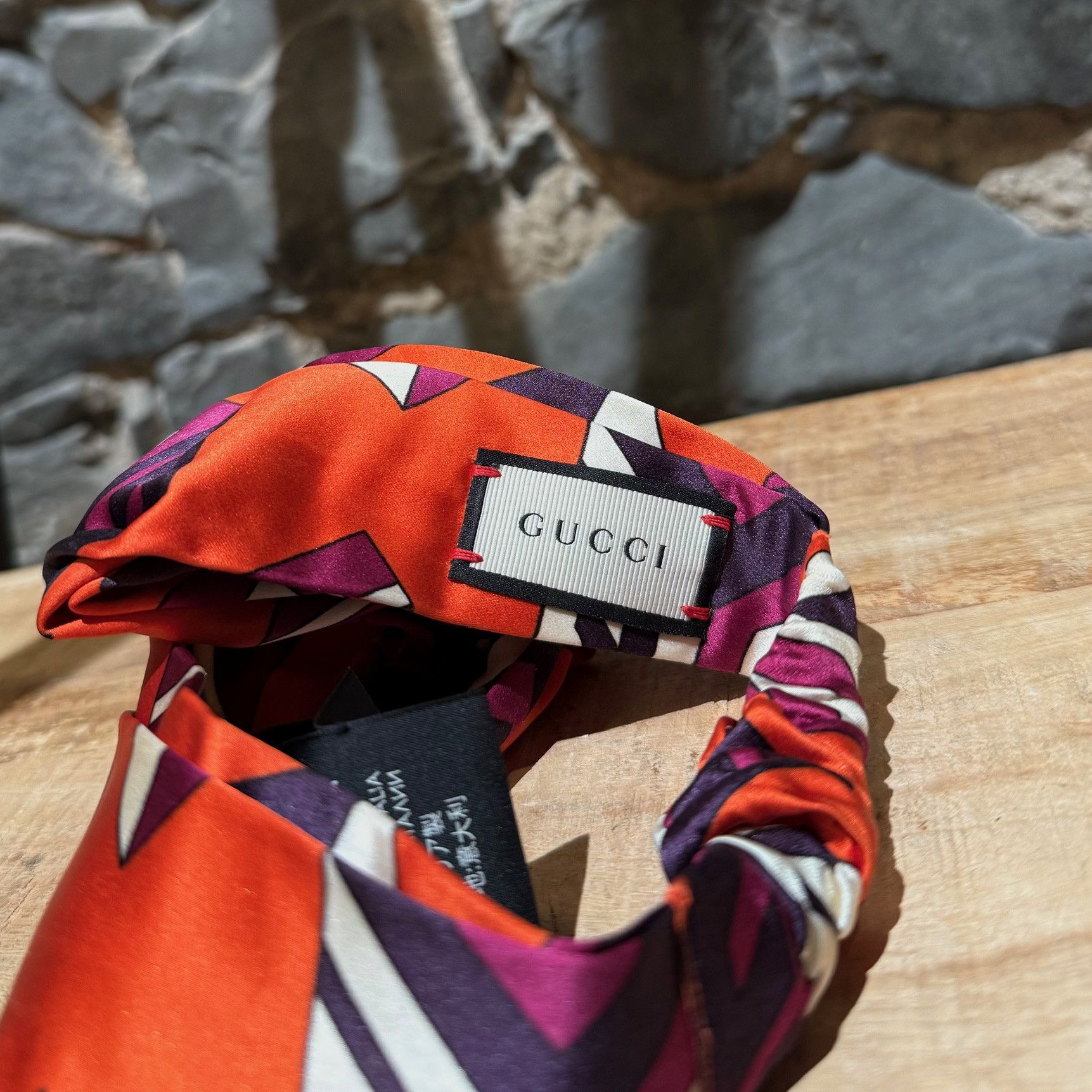 Gucci Gucci Orange Silk G Cube Silk Headband Size ONE SIZE - 5 Thumbnail