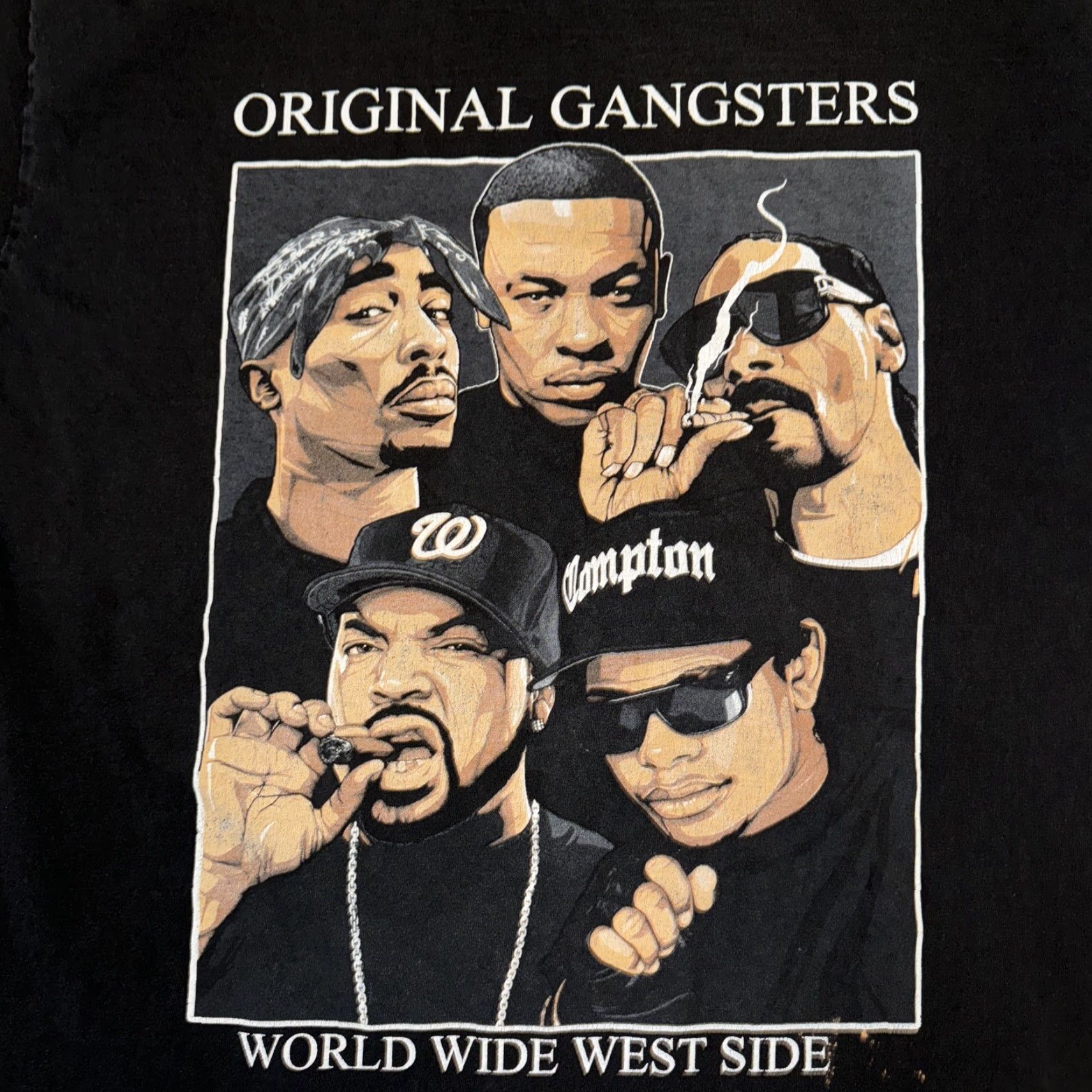 Vintage VINTAGE California Original Gangsters T-Shirt Black 2XL 24x30 Eazy E Ice Cube Snoop Dog Mens Size US XXL / EU 58 / 5 - 2 Thumbnail