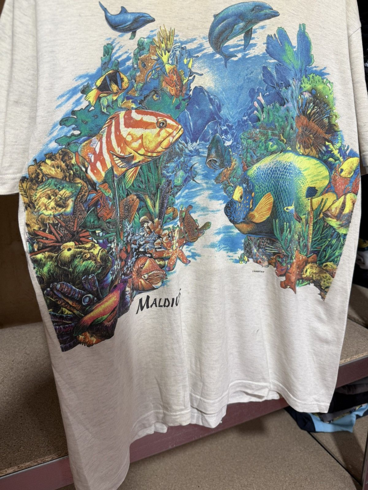 Habitat × Vintage Vintage 90’s Habitat Maldives Sea Fishes Logo Retro T-Shirt Size US XL / EU 56 / 4 - 9 Thumbnail