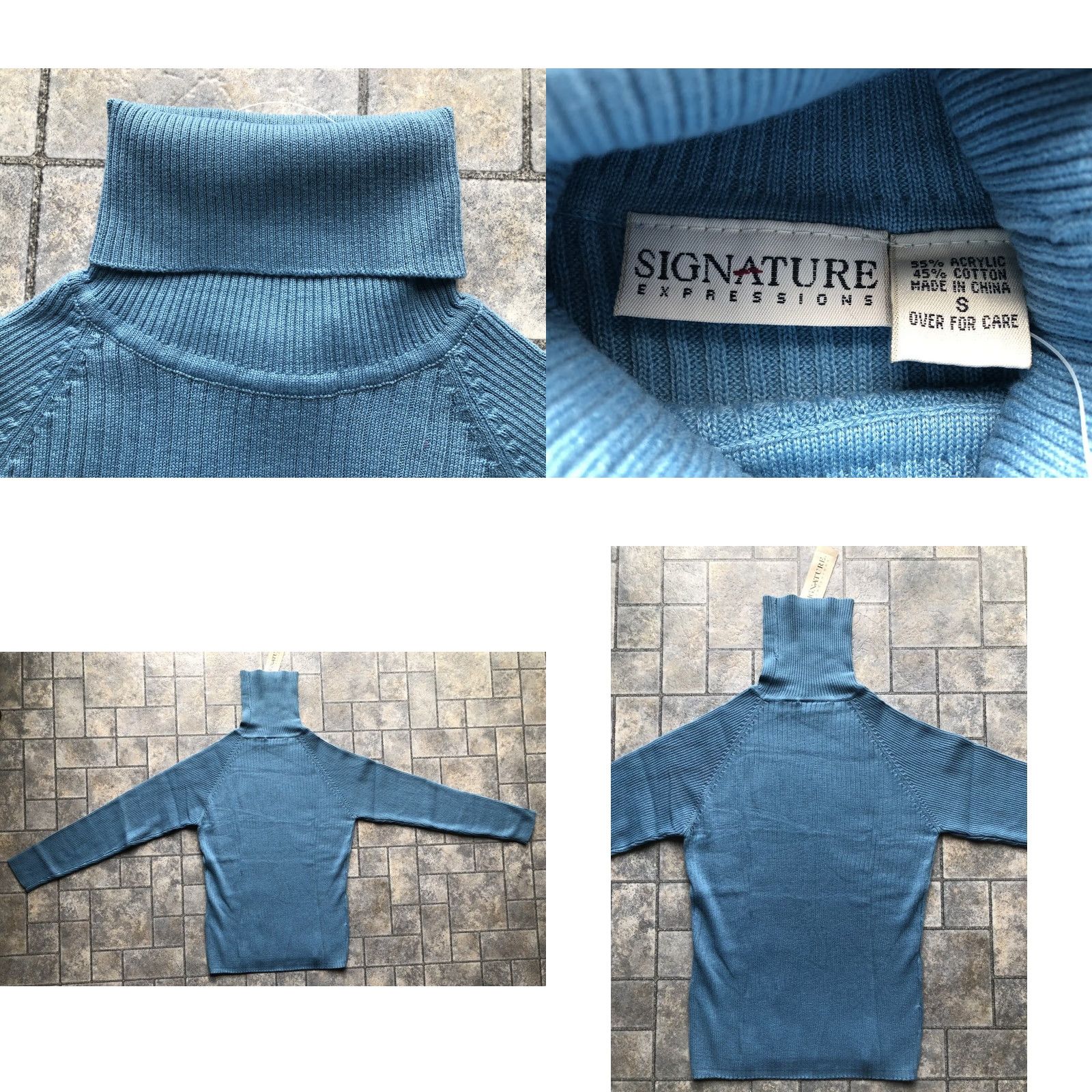 Vintage NWT Signature Expressions Womens Turtleneck Sweater Size S Blue Cotton Acrylic Pullover Long Sleeve Classic Preppy Fashion Pickups? Size S / US 4 / IT 40 - 8 Thumbnail