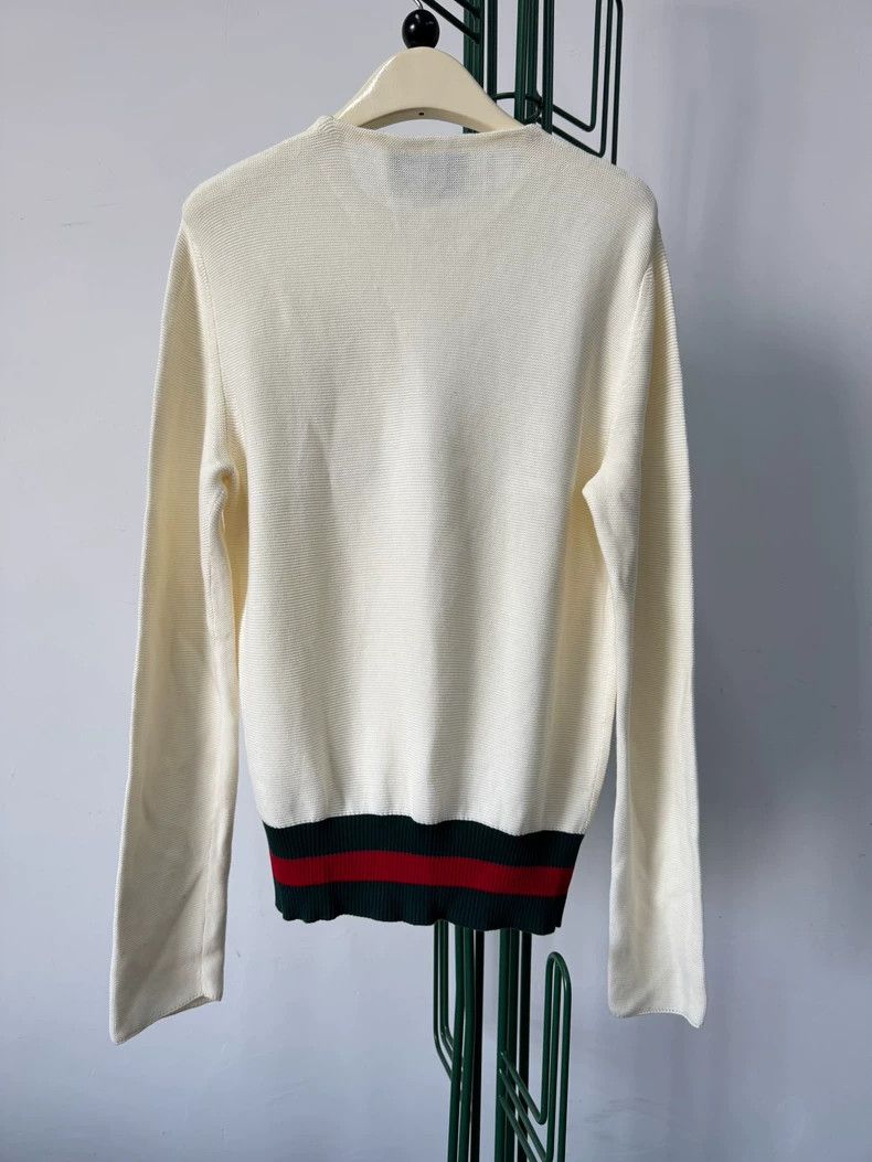 Gucci Gucci Little bee embroidered striped trim round-neck sweat Size S / US 4 / IT 40 - 2 Thumbnail