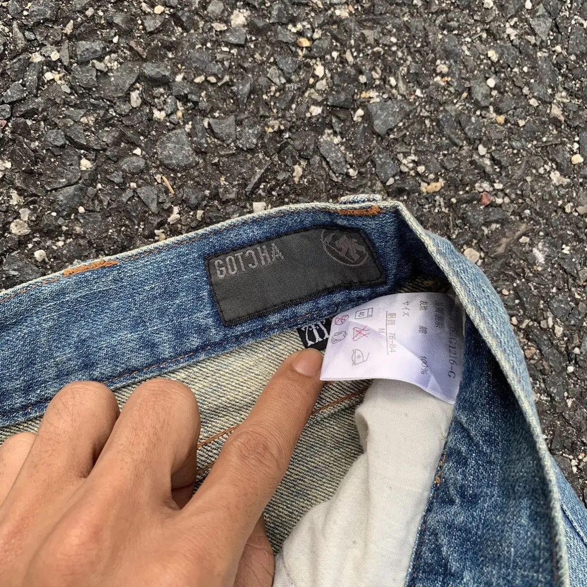 Gotcha Vintage Gotcha Jeans Patchwork VERY RARE Rugged Denim Pants Size US 31 - 9 Thumbnail