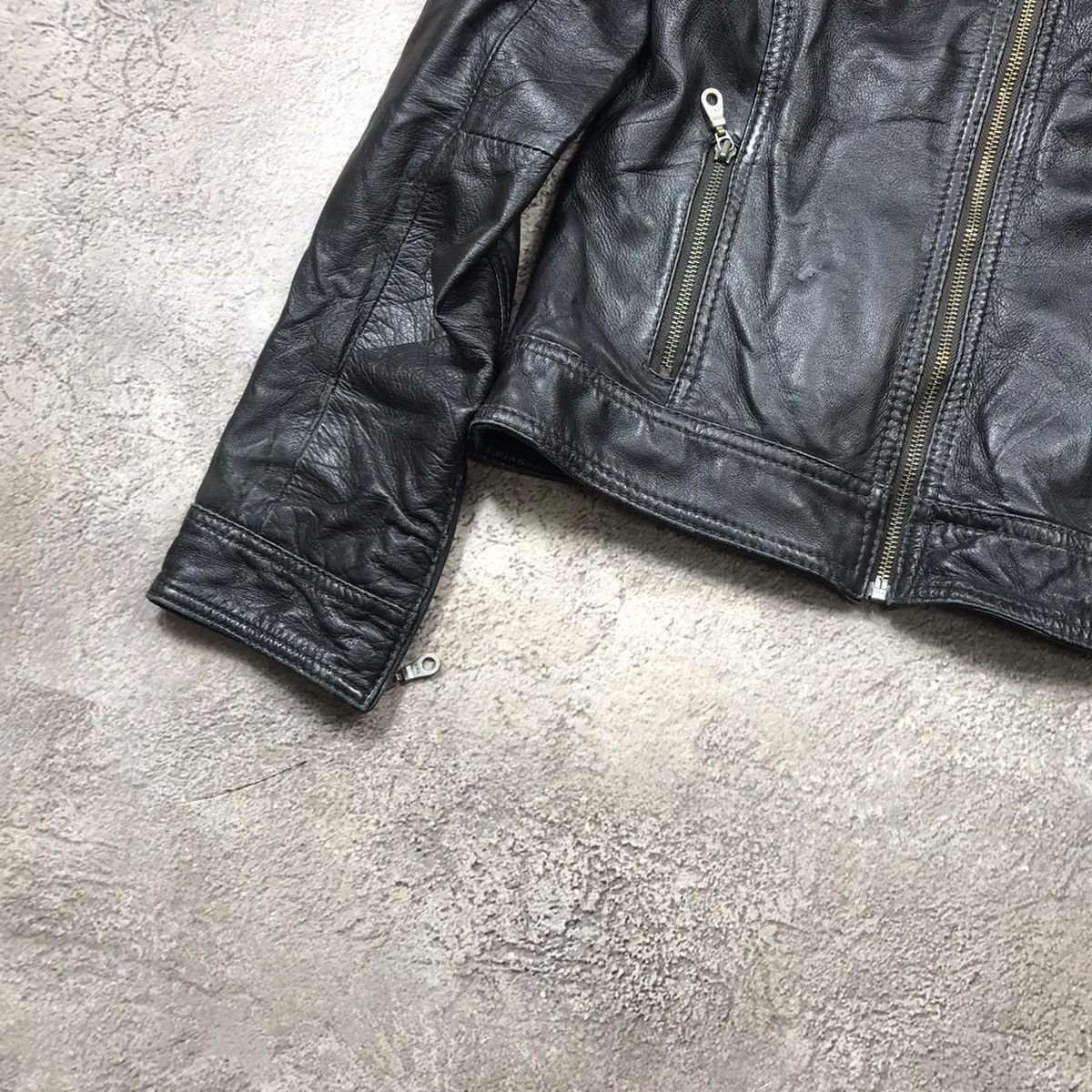Vintage Vintage Y2K Black Moto Jacket Streetwear Punk Skate Boxy S Size S / US 4 / IT 40 - 4 Thumbnail