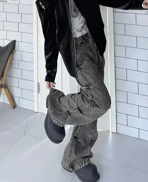 Japanese Brand Opium Cargo Flared Stack Jeans, Wide Leg, Bootcut, Stacked Size US 32 / EU 48 - 3 Thumbnail