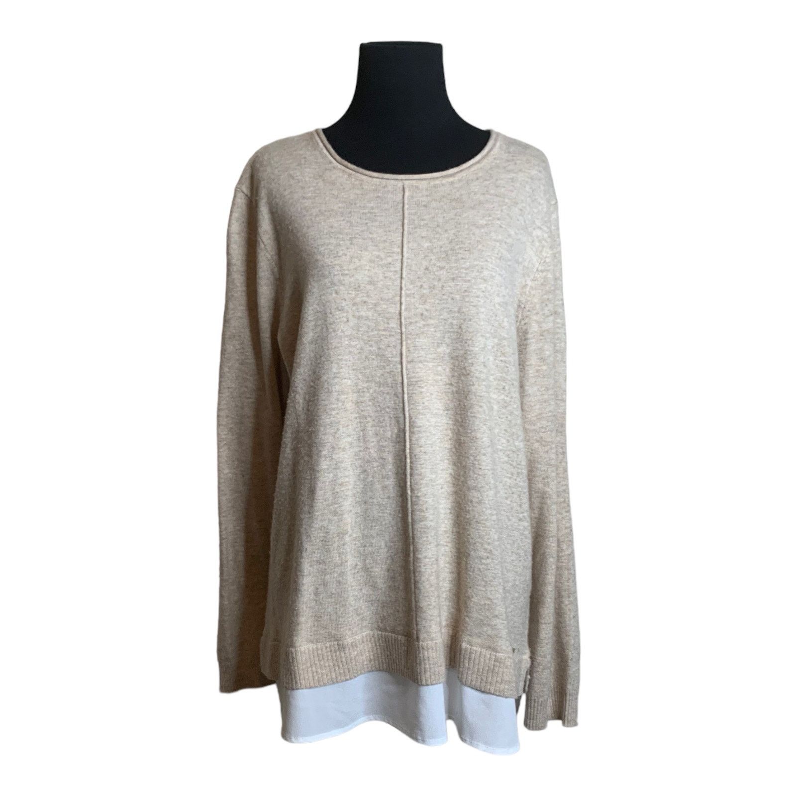 Calvin Klein Calvin Klein beige long sleeves layered sweater size Large Size L / US 10 / IT 46 - 9 Thumbnail