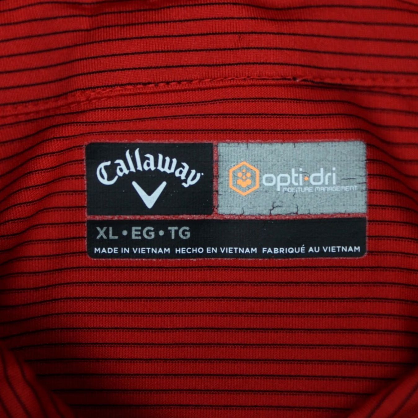 Callaway Callaway Opti-Dry Polo Shirt Mens XL Red w/ Black Stripes Short Sleeve Polo Golf Shirt Size US XL / EU 56 / 4 - 7 Thumbnail