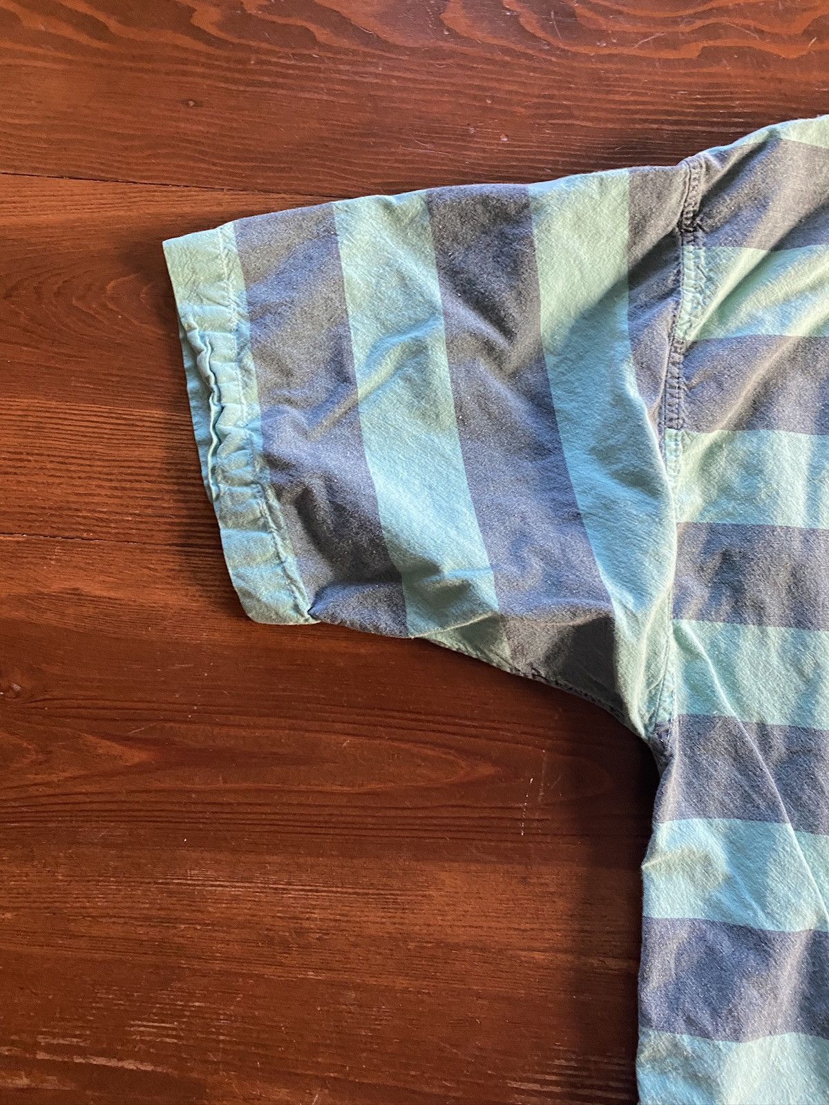 Vintage Vintage 90s Generalities Faded Striped Denim Like Pocket Tee Size US L / EU 52-54 / 3 - 13 Thumbnail