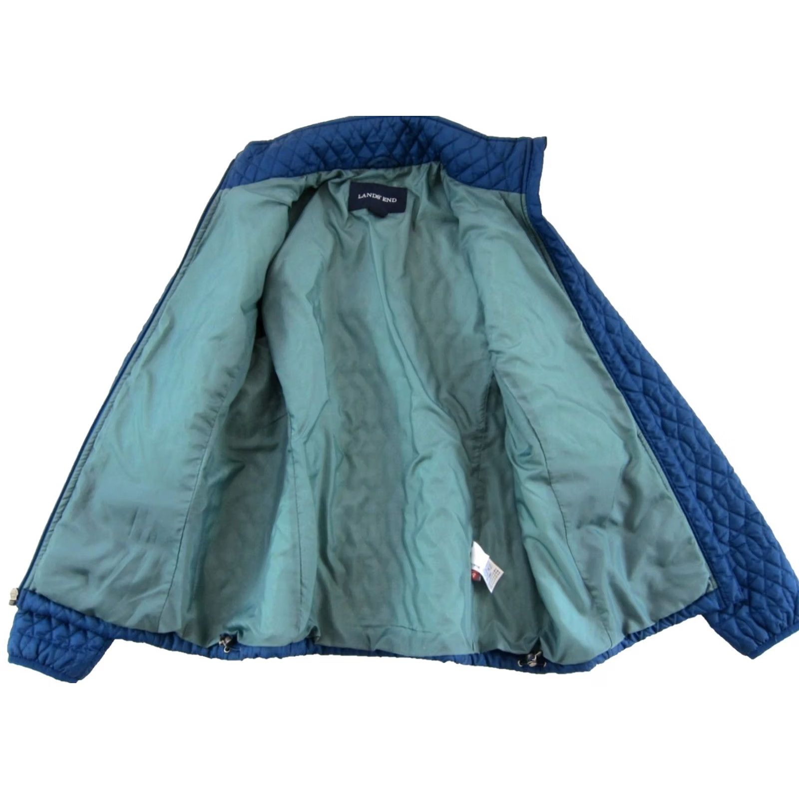 Lands' End Lands' End Blue Quilted Lightweight Full Zip Mock Neck Jacket Women M 10-12 Size M / US 6-8 / IT 42-44 - 3 Thumbnail