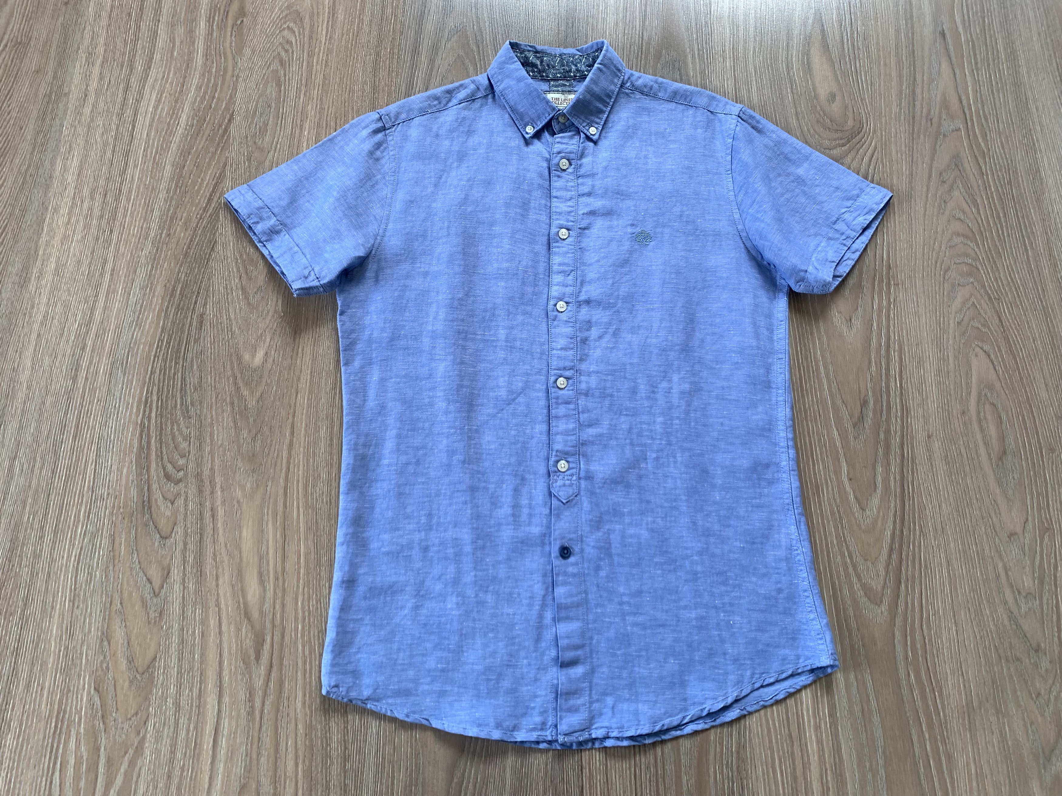 Springfield Springfield Linen Light Blue Short Sleeve Shirt Size US S / EU 44-46 / 1 - 2 Thumbnail