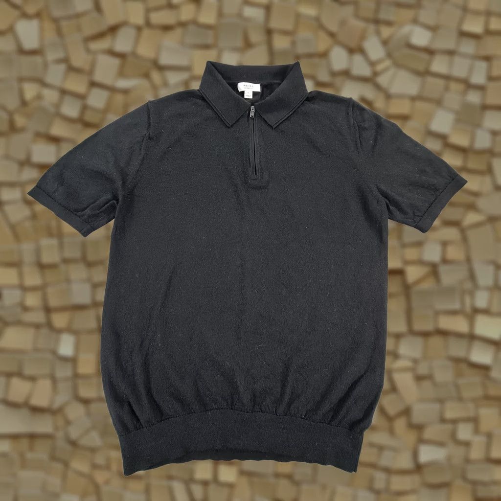 Reiss Reiss Polo Shirt Black L 1/4 Zip Merino Wool Knit Polo Men's Short Sleeve Comfortable Classic Luxury Size US L / EU 52-54 / 3 - 1 Thumbnail