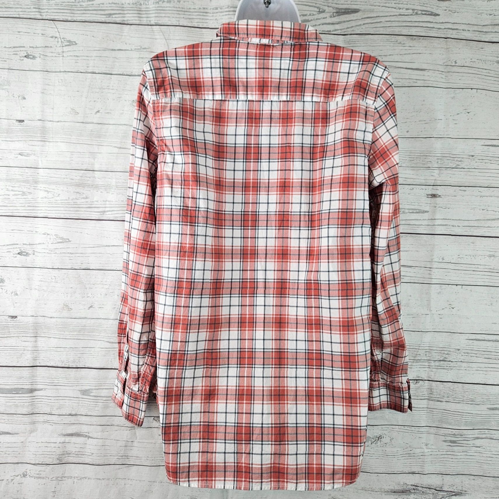 Vintage Garnet Hill Womens Essential Cotton Shirt Sz 6 Red White Plaid Long Sleeve Shirt Womens Size 6 Red Plaid Cotton Button-Up Shirt Size M / US 6-8 / IT 42-44 - 3 Thumbnail