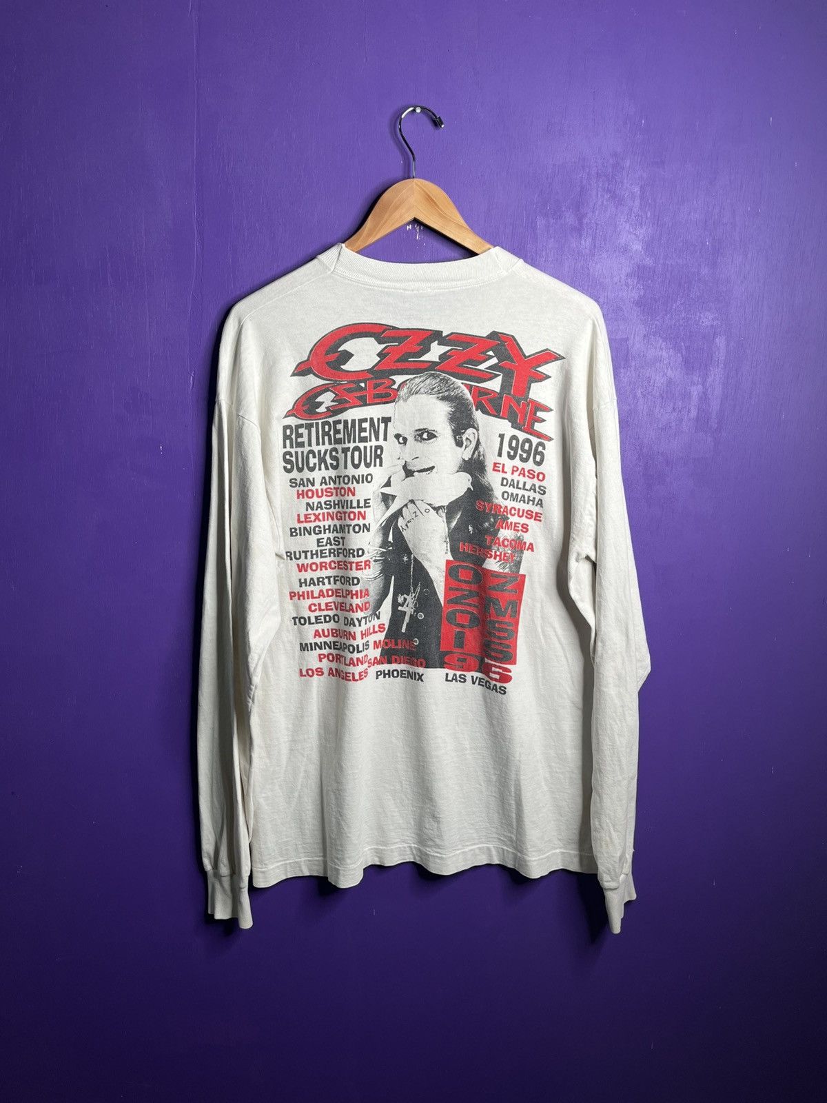 Band Tees Vintage 1996 Ozzy Osbourne Ozzmosis tour long-sleeve Size US XL / EU 56 / 4 - 2 Thumbnail
