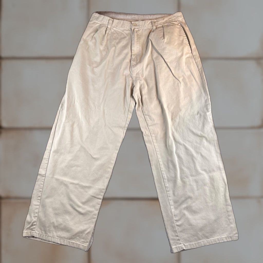 Beverly Hills Polo Club VINTAGE Beverly Hills Polo Club Chino Pants Men’s 40x30 Cream Pleated Preppy Style Casual Business Travel Size US L / EU 52-54 / 3 - 1 Thumbnail