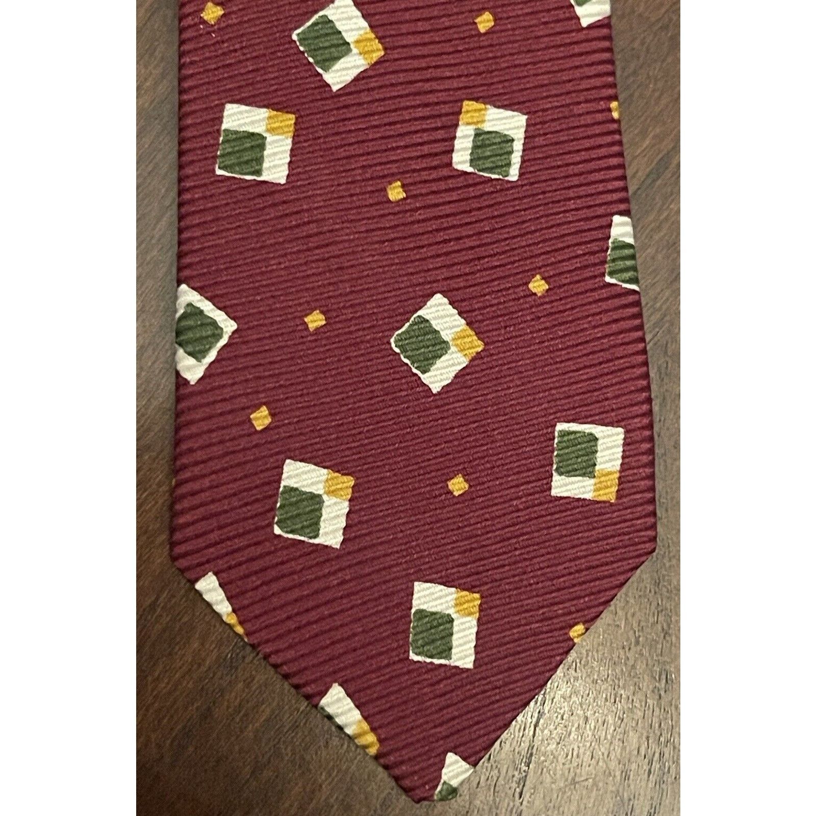 Chaps Chaps Ralph Lauren Burgundy Green 100% Silk Made In Usa Size ONE SIZE - 6 Thumbnail