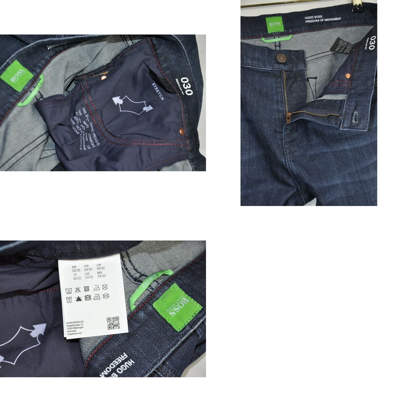 Hugo Boss HUGO BOSS C-MAINE1 Jeans Regular Fit Men W33/L32 Blue 98% Cotton 2% Elastane Regular Jeans 5-Pocket Design Vintage No N/A Size US 33 - 8 Thumbnail
