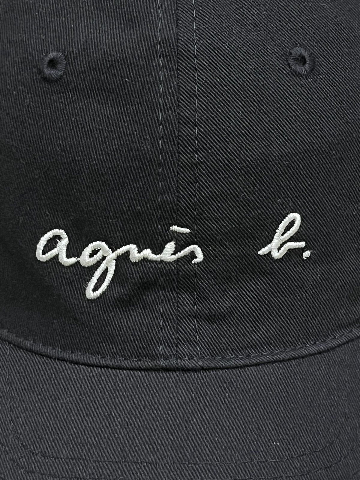 agnes b. 🔥RARE🔥Vintage AGNES B Embroidery Black Strapback Dad Hat Size ONE SIZE - 4 Thumbnail