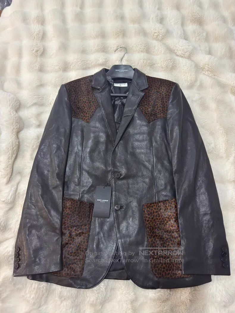 Saint Laurent Paris Saint Laurent Paris Leopard Print Men's Leather Jacket Size US M / EU 48-50 / 2 - 1 Thumbnail