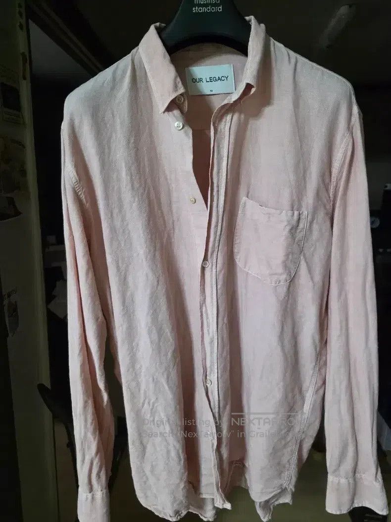 Our Legacy OUR LEGACY BORROWED SHIRT, Raspberry Parachute Poplin