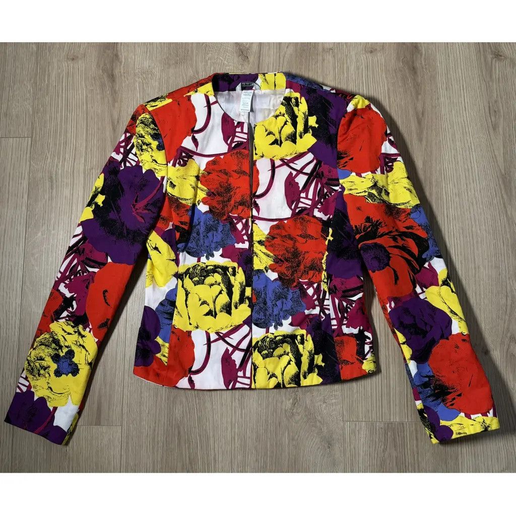 Versace GIANNI VERSACE Vintage Pop Art Blazer Jacket Rose Print IT42 Size M / US 6-8 / IT 42-44 - 3 Thumbnail