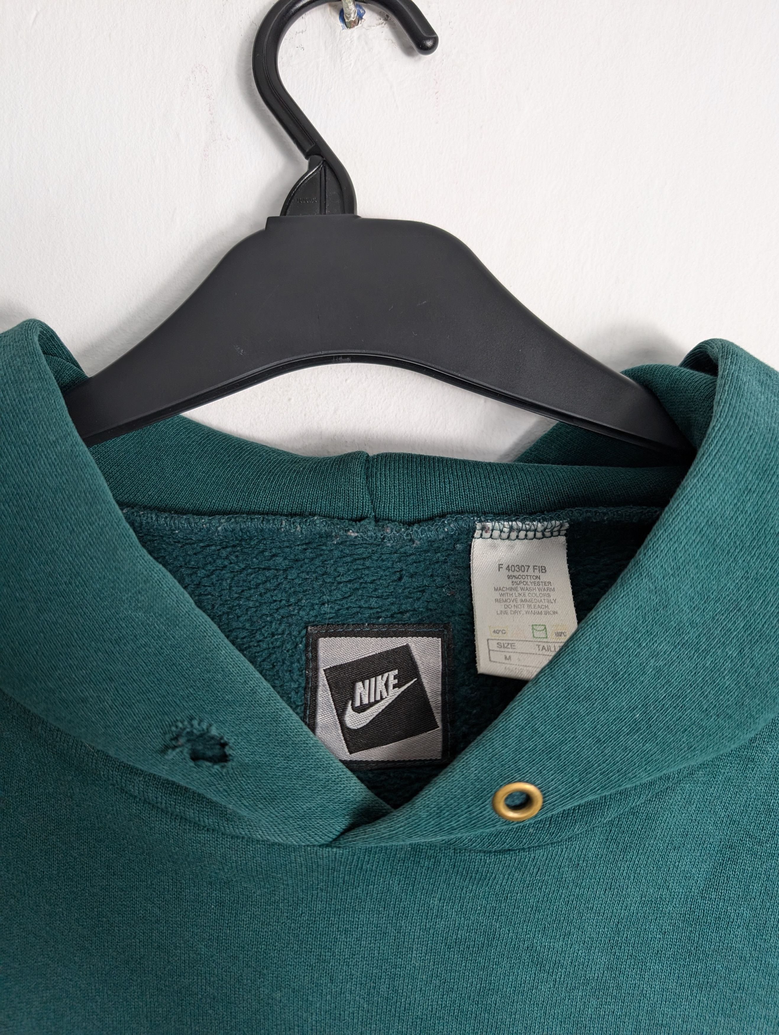 Nike Vintage 90s Nike Embroidered Hoodie Boxy Y2K Retro Green Size US M / EU 48-50 / 2 - 4 Thumbnail