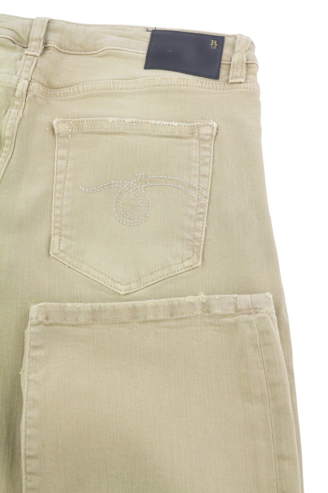 R13 BOY STRAIGHT 30 Khaki Stretch Faded Ankle Casual 86284 Size 30" / US 8 / IT 44 - 6 Thumbnail