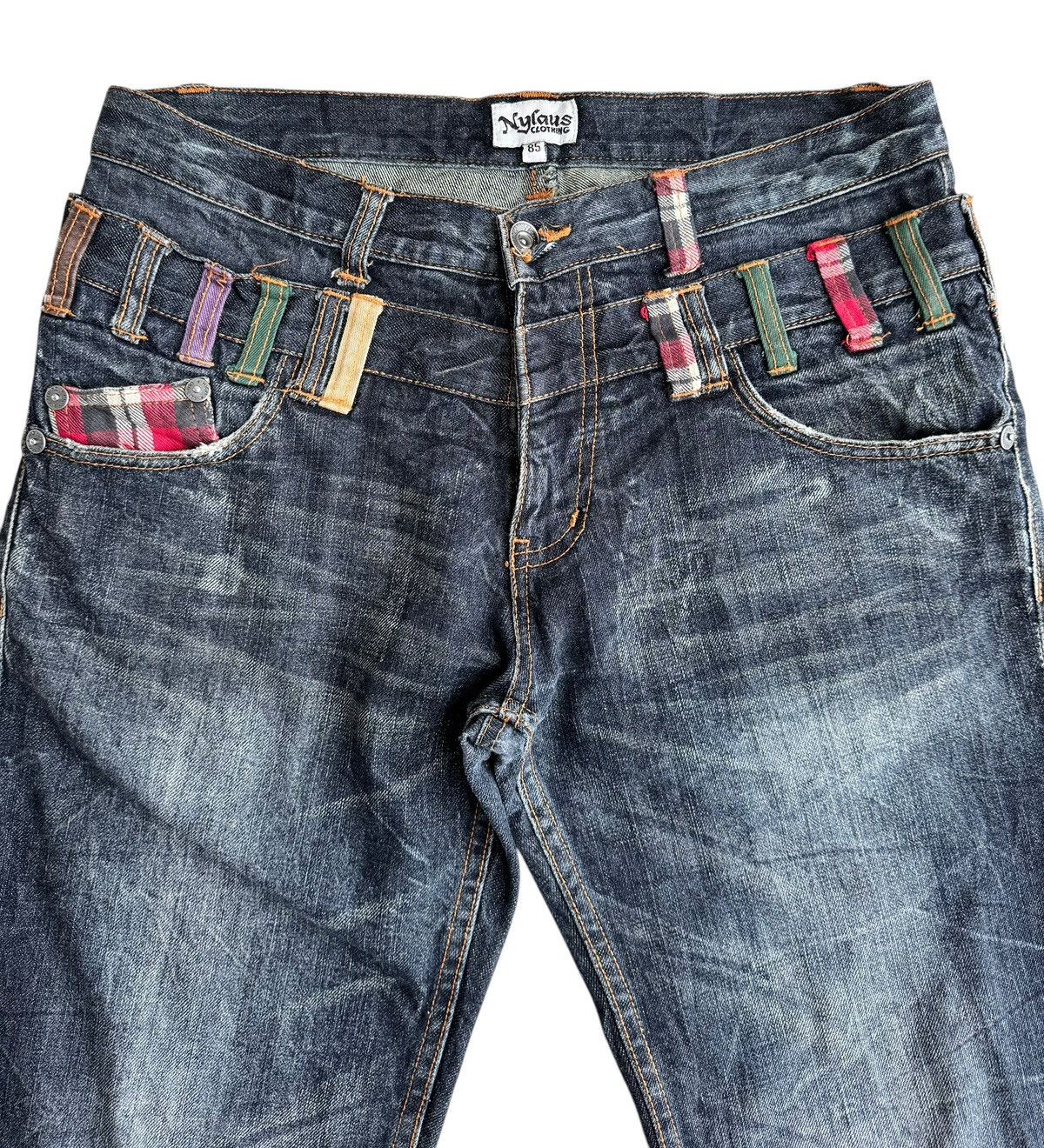 Japanese Brand 🔥Japanese Brand Nylaus Double Waist Distressed Jeans Size US 34 / EU 50 - 6 Thumbnail