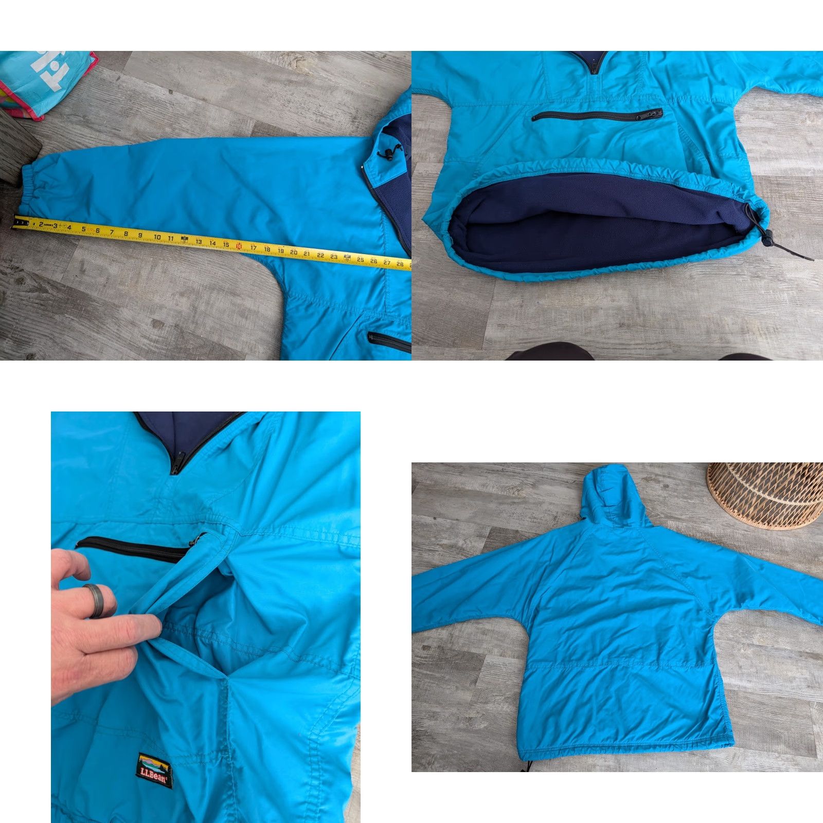 Vintage VINTAGE L.L. Bean Jacket Windbreaker Hooded Nylon Blue M Mens Old School USA Made Short Coat Pocket Zipper Pockets Reg Fit Size US M / EU 48-50 / 2 - 9 Thumbnail