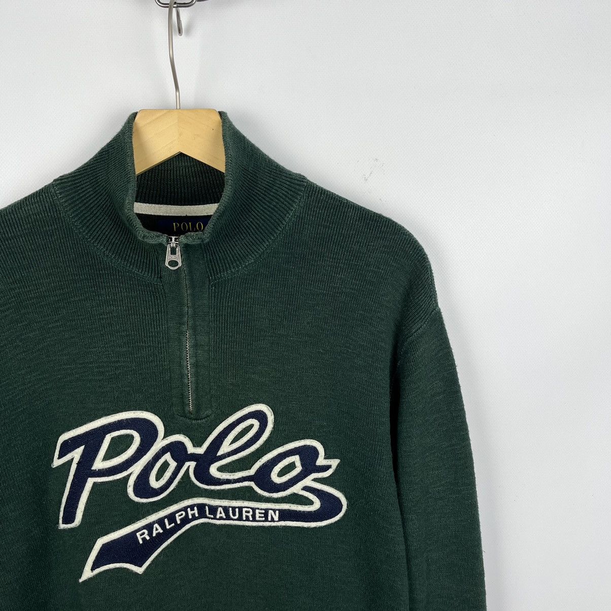 Polo Ralph Lauren Vintage Polo Ralph Lauren big logo 1/4 zip sweater 90’s Size US M / EU 48-50 / 2 - 2 Thumbnail