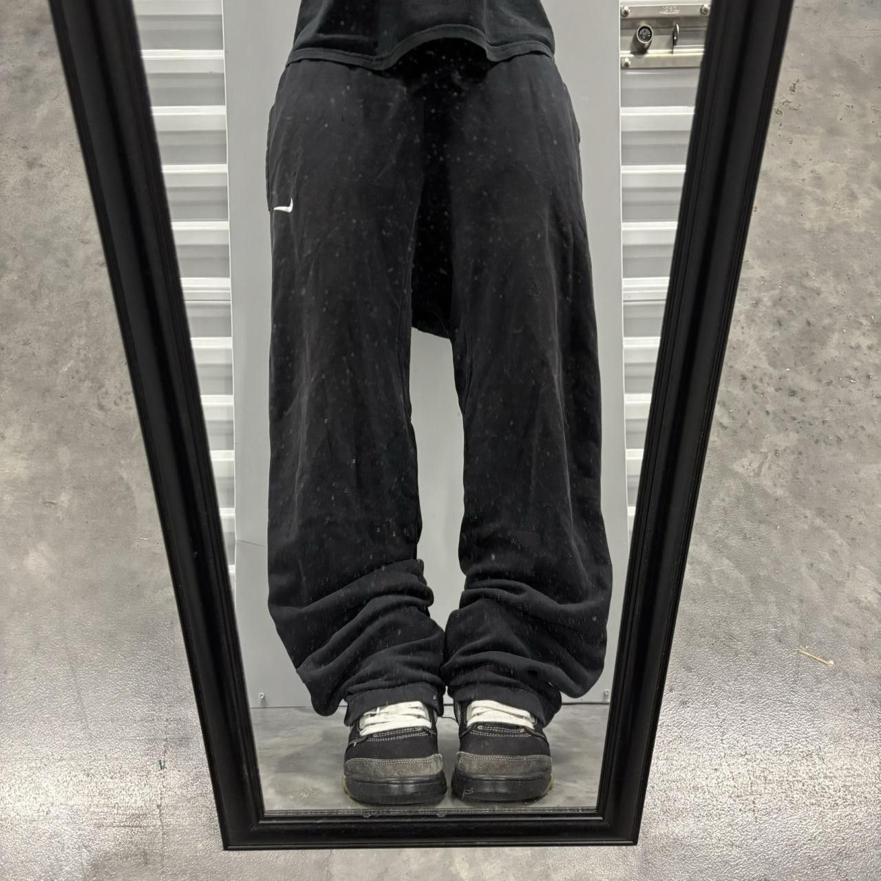 Nike × Vintage Crazy Vintage Y2K/2000s Baggy Black Nike Swoosh Skater Essential Sweatpants! Size US 32 / EU 48 - 1 Thumbnail