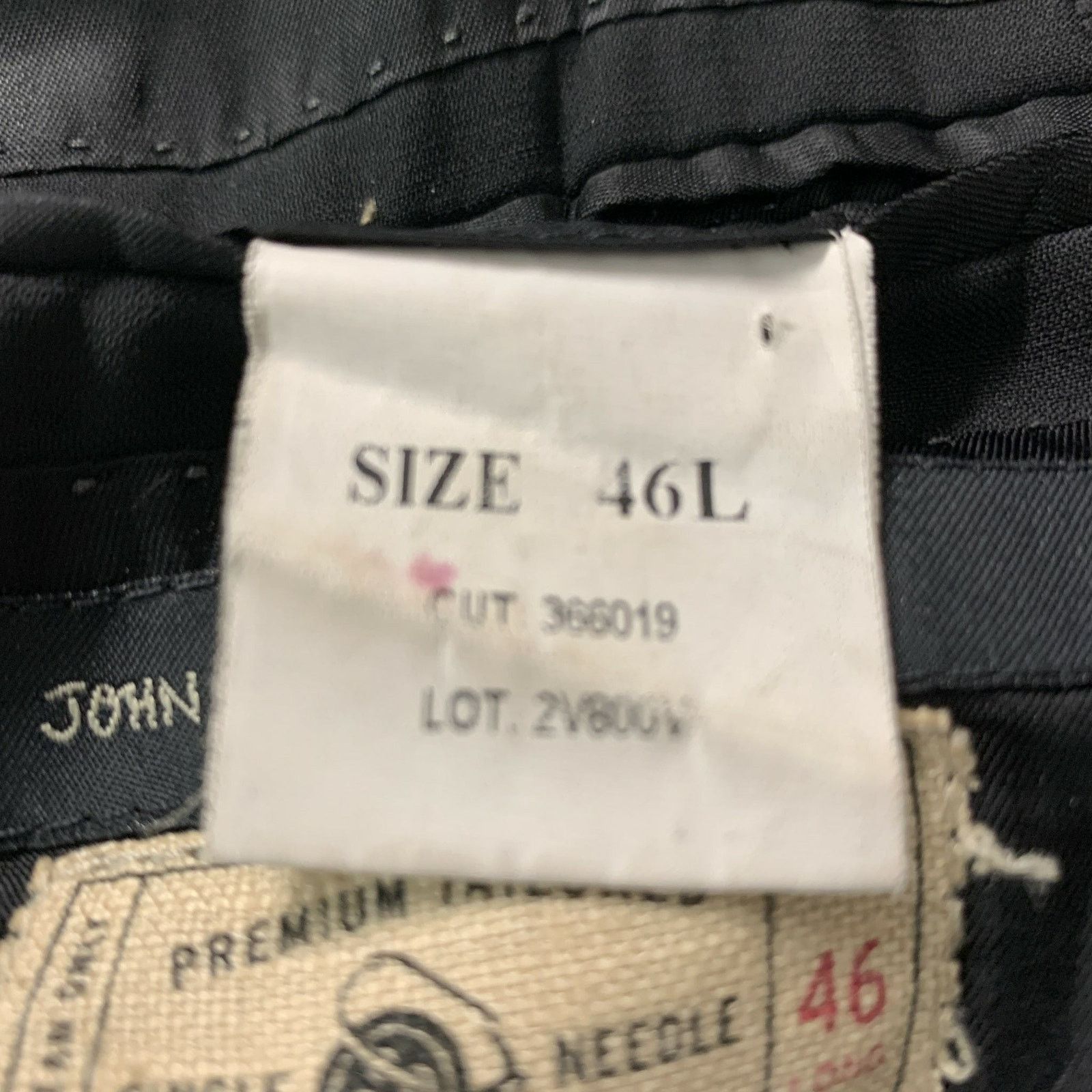 John Varvatos Size 46 Long Black Solid Wool Peak Lapel Sport Coat Size 46L - 7 Thumbnail