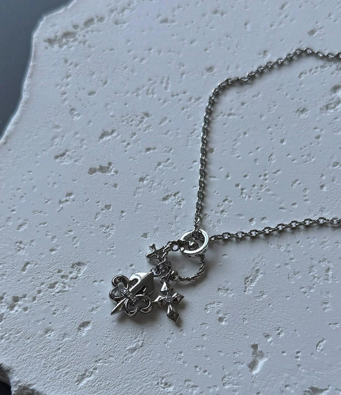 Japanese Brand Silver Men's Cross Pendant Necklace, Chain Accessory Size ONE SIZE - 2 Thumbnail