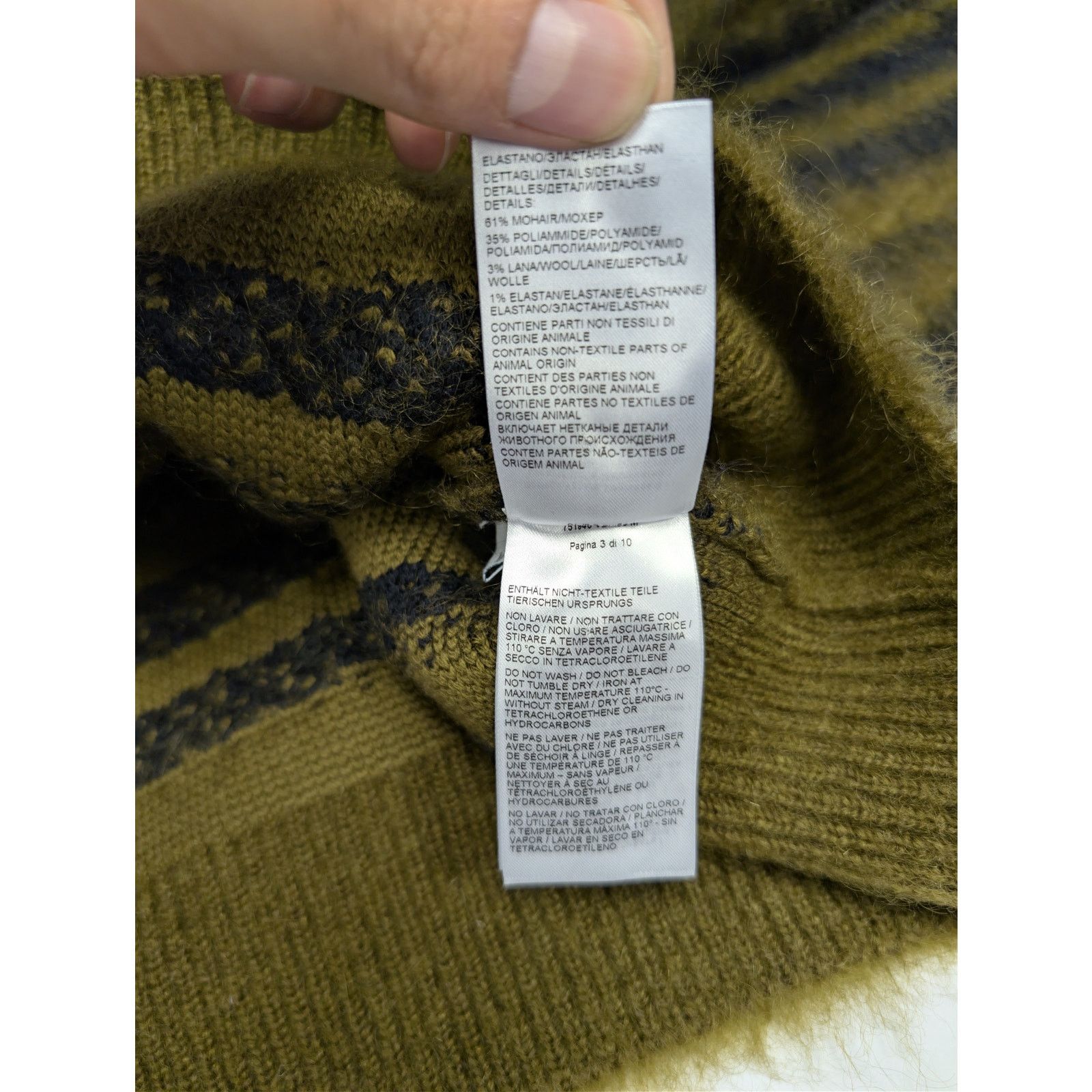 Bottega Veneta o1rshd1 HW Graphic Mohair Knitwear Sweater Gingersnap/navy Size US M / EU 48-50 / 2 - 17 Thumbnail