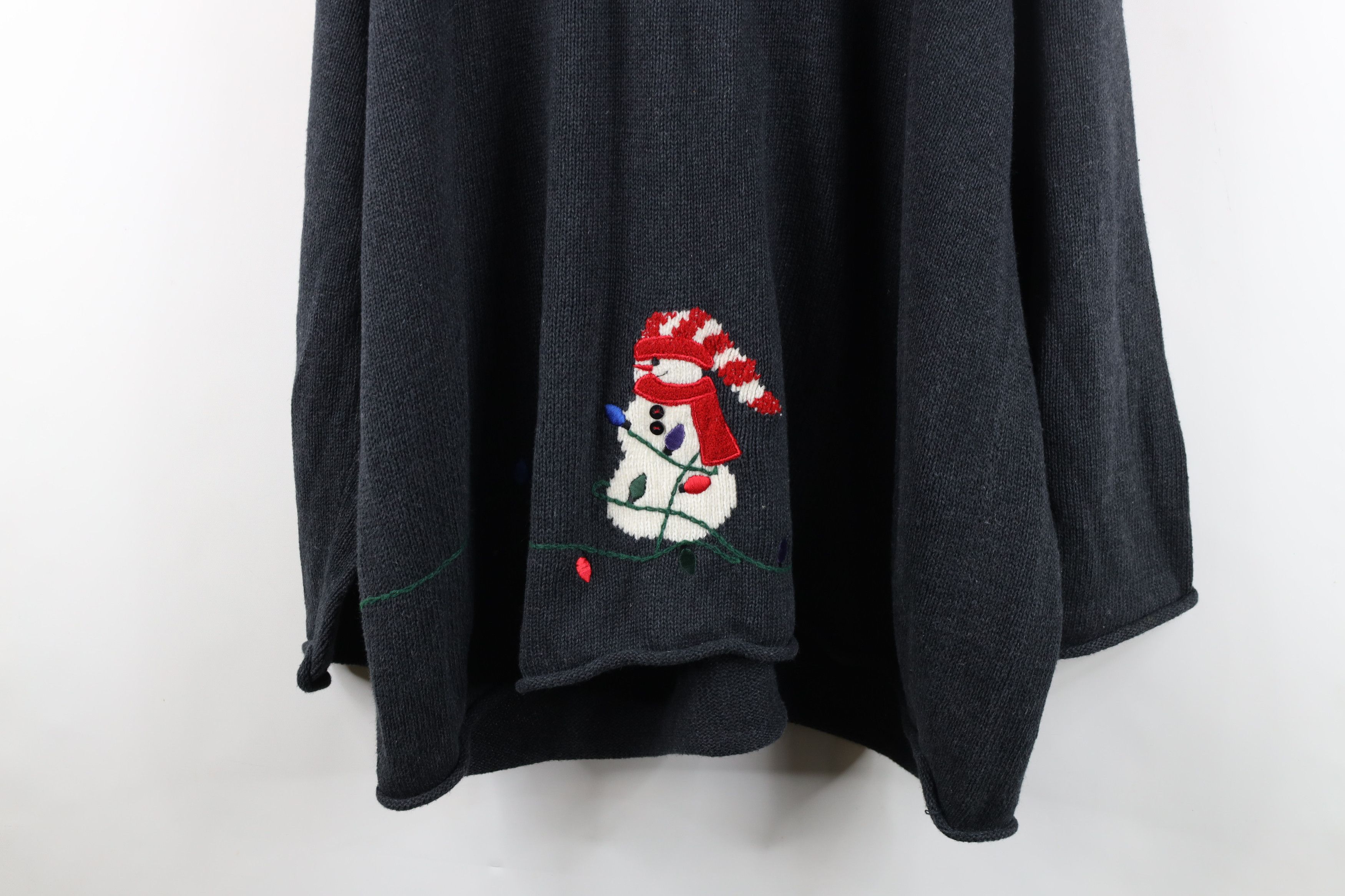 Vintage Vintage 90s Streetwear Snowman Marled Knit Full Zip Sweater Size 3XL / US 20-22 - 15 Thumbnail