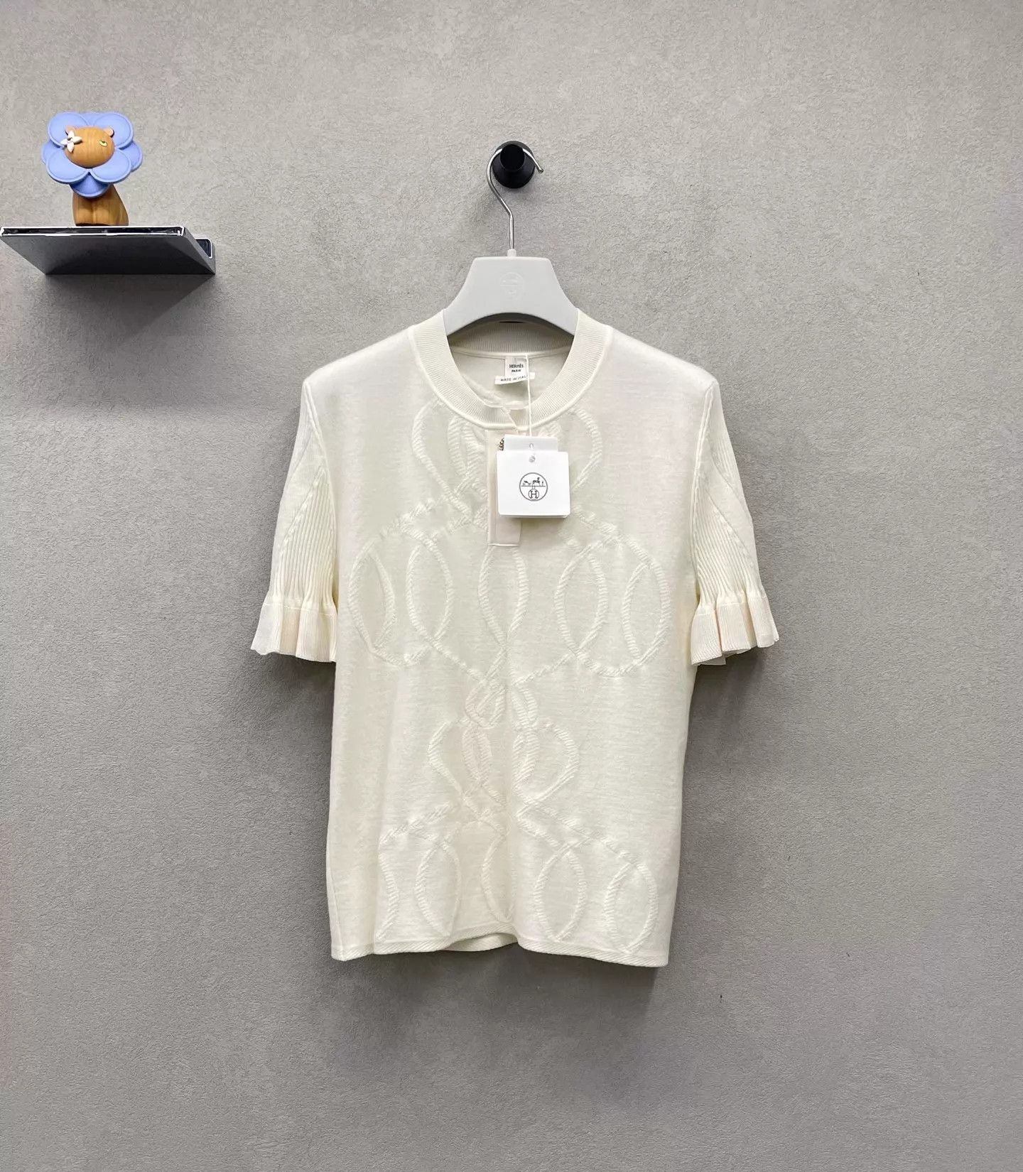 Hermes Hermes chain short-sleeve ruffled cuffs jumper sweaters Size M / US 6-8 / IT 42-44 - 1 Thumbnail