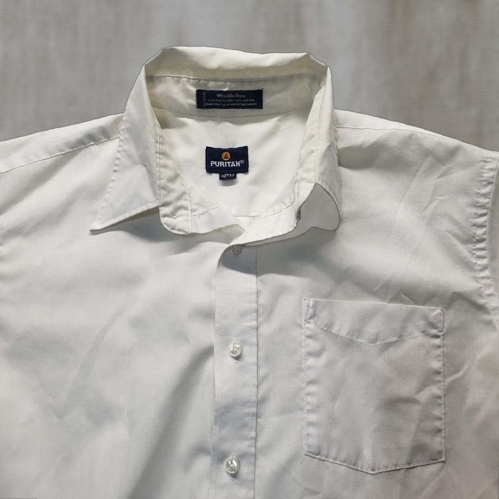Vintage Puritan Shirt Button-Up Solid White Long Sleeve Adult Men 16.5 32/33 Regular X Unspecified Size US XL / EU 56 / 4 - 1 Thumbnail