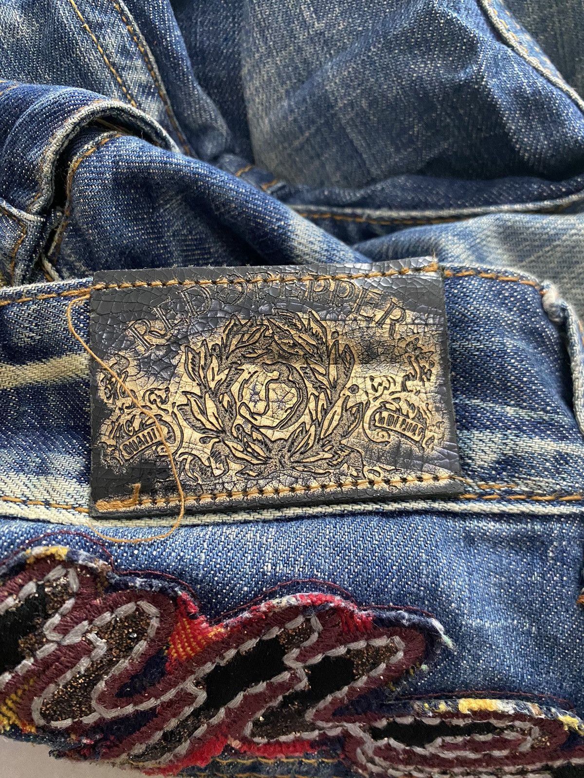 If Six Was Nine × Japanese Brand × Le Grande Bleu (L.G.B.) RED PEPPER SLIM TYPE JAPAN BRAND RIPPED DESIGN RARE STYLE Size US 28 / EU 44 - 5 Thumbnail