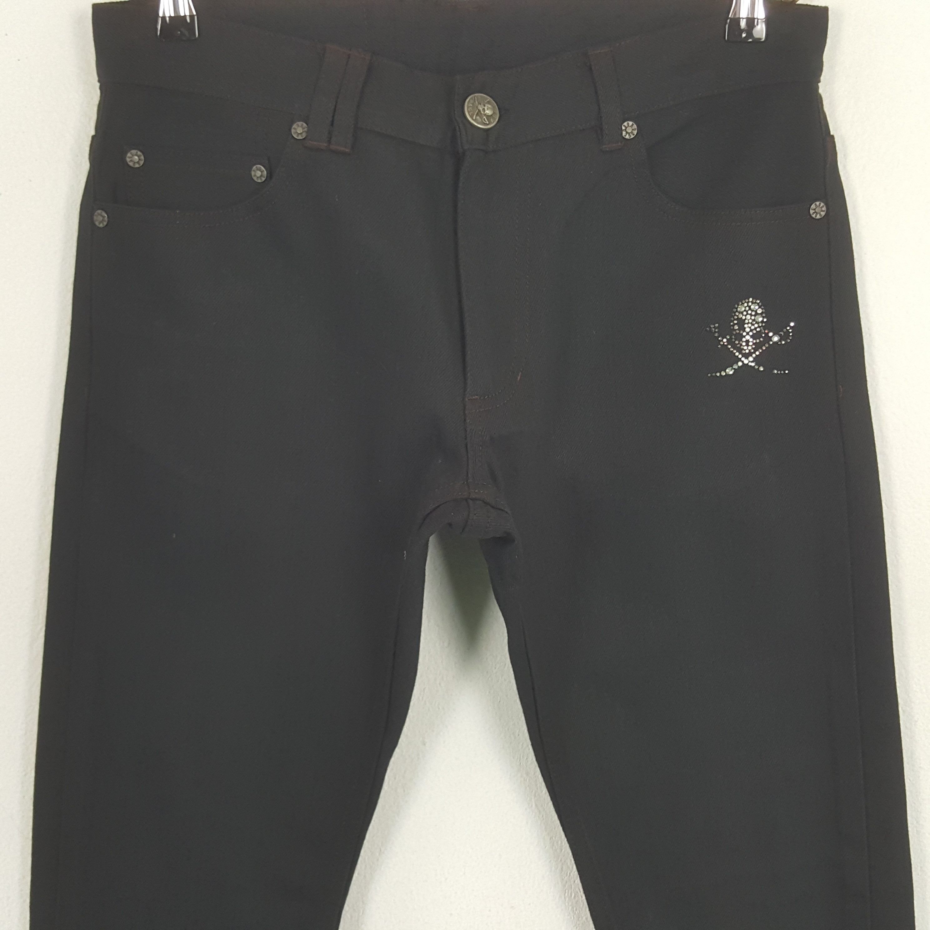 Vintage Vintage Abordage Skull Streetwear Black Jeans Size US 30 / EU 46 - 2 Thumbnail