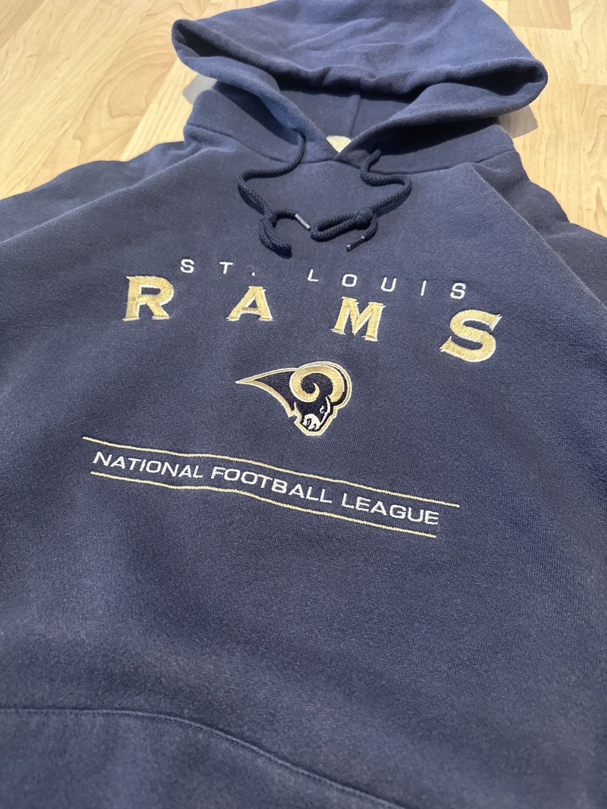 CSA × Lee × Vintage 90s Sunfaded Navy Lee Sport St. Louis Rams Football Hoodie Size US XL / EU 56 / 4 - 2 Thumbnail