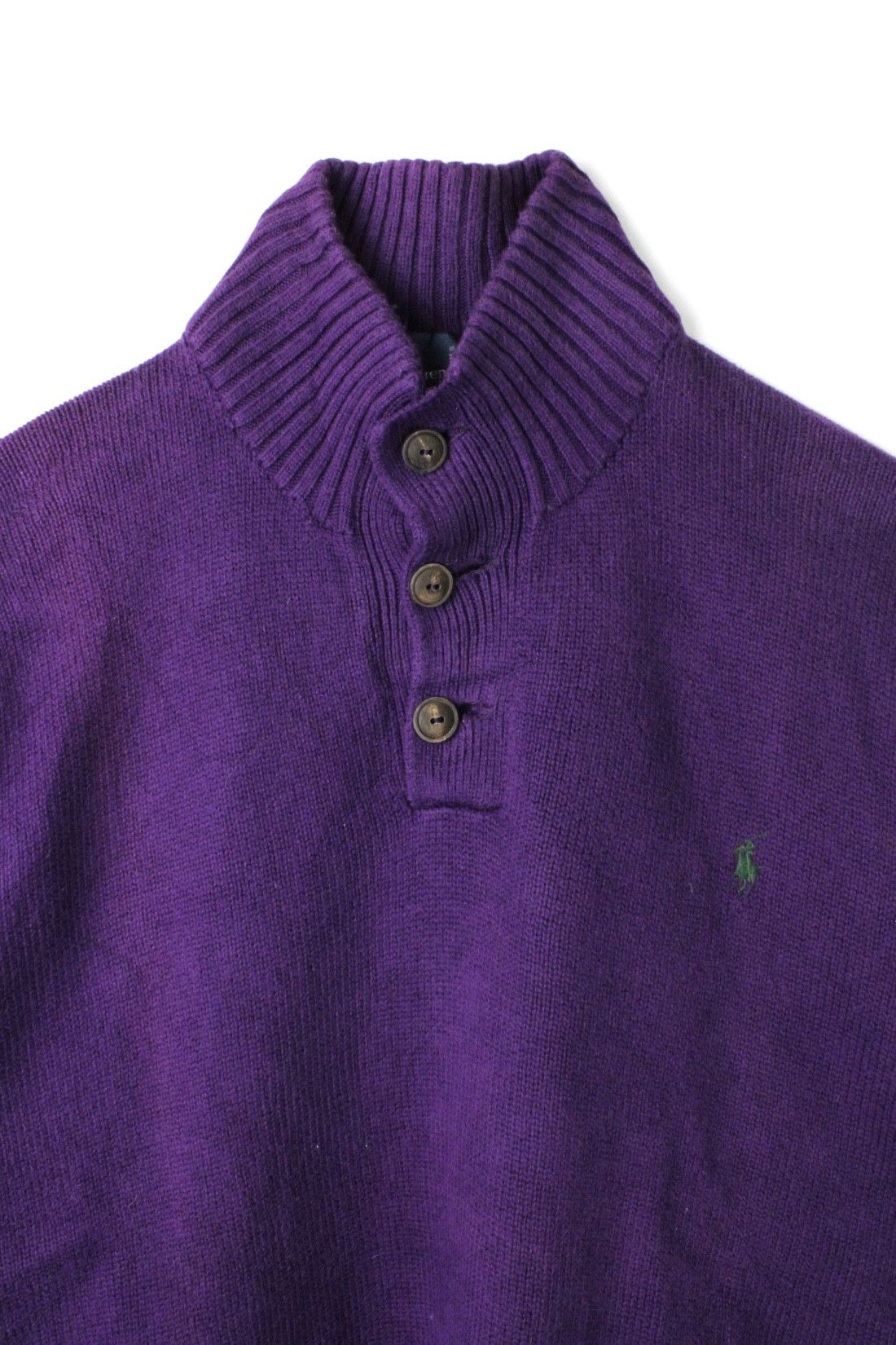 Polo Ralph Lauren Ralph Lauren Quarter Button Cotton Sweater Purple XL Size US XL / EU 56 / 4 - 2 Thumbnail